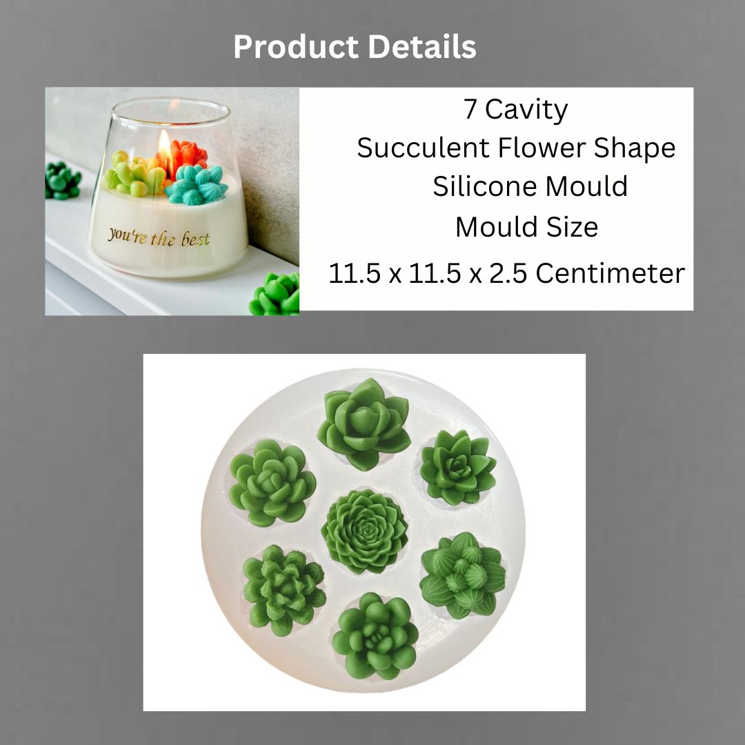 7 Cavity Succulent Silicone Candle Mold - Image 2