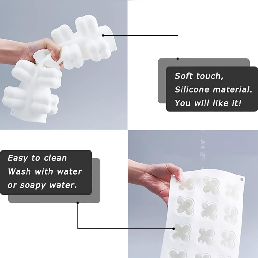 Bubble Candle Mold Silicone 15 Cavity Cube Shape Small - Image 3