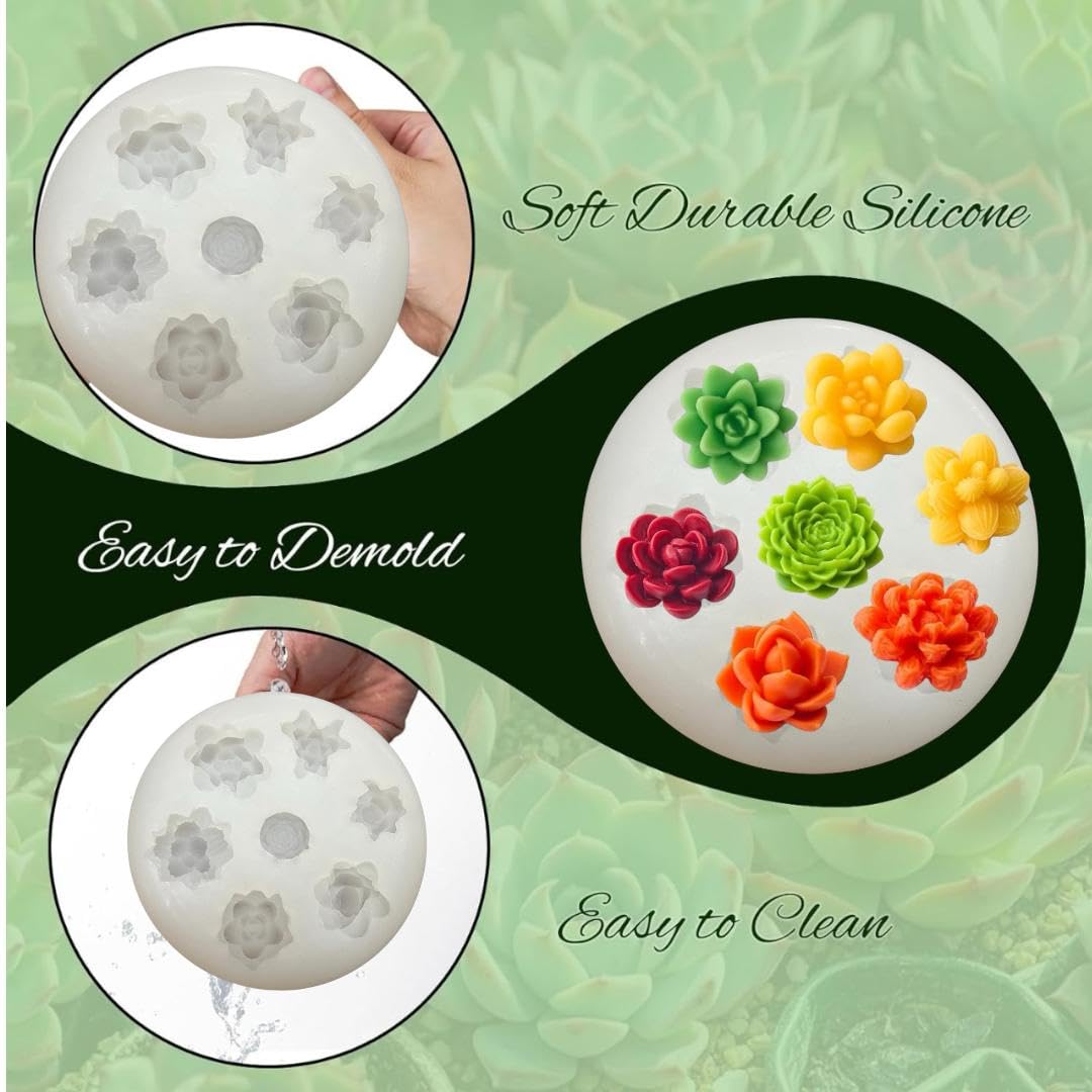 7 Cavity Succulent Silicone Candle Mold - Image 3