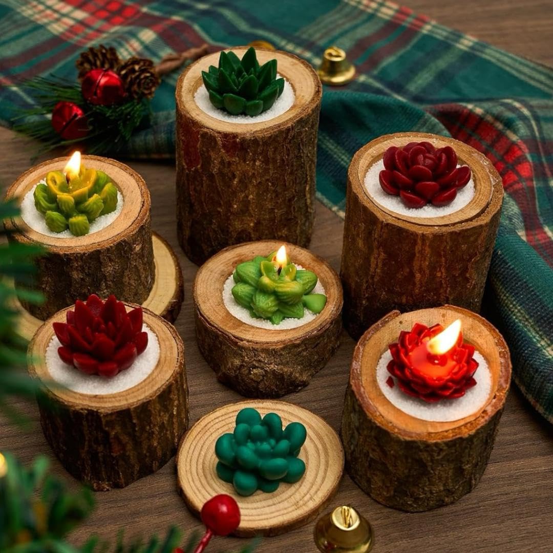 7 Cavity Succulent Silicone Candle Mold - Image 4